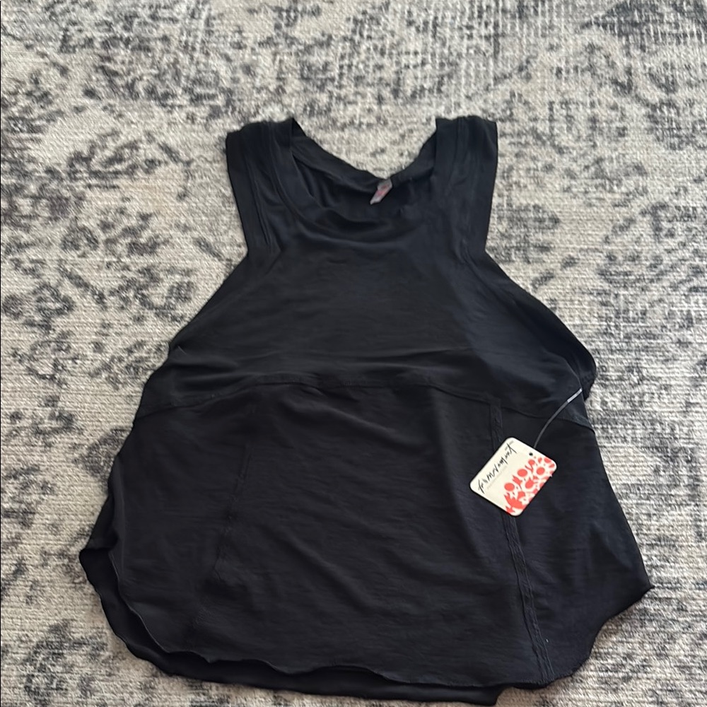 Black Sleeveless Cut Out Relaxed Tank Top